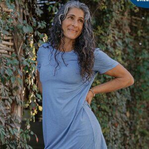 Ripskirt Tee Shirt Dress Pacific Coast Blue Pullover Travel Beach Vacation Large